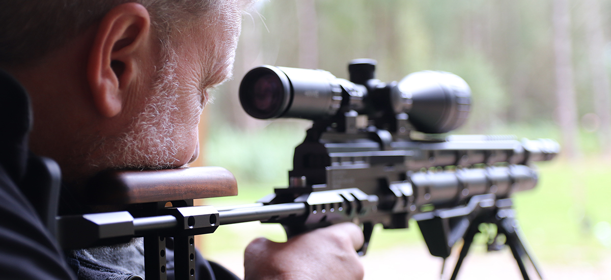 One to One Male Sniper Close Up Aiming Slide Sniper Close Up