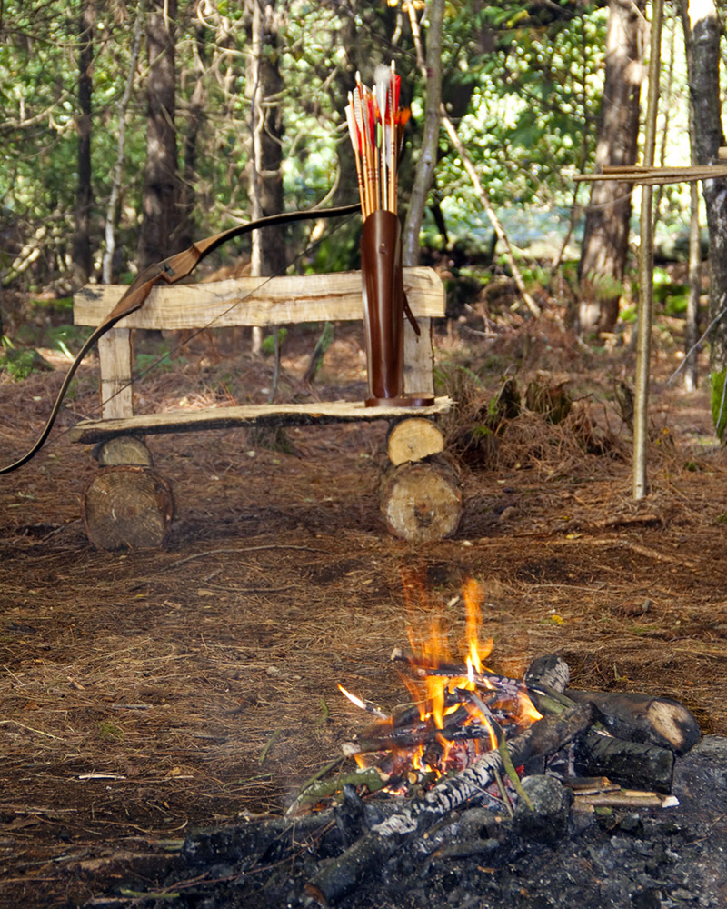 Bow, Arrows and Camp Fire