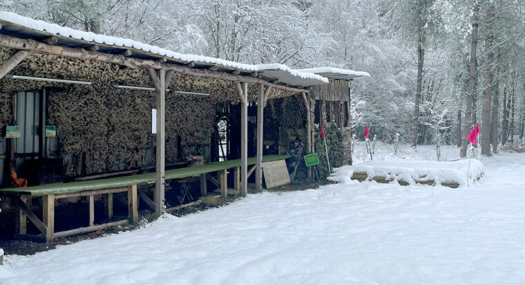 Snowing at Go Wild At The Warren Shooting Enclosure